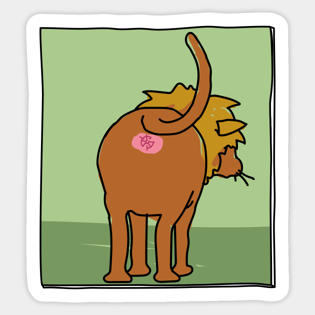 Butts Butts Butts - Lion Sticker by duckandbear